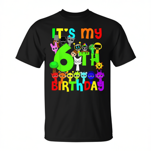 T-shirt Sprunky Happy 6th Birthday per ragazzi e ragazze, ideale per feste e regali - Product Image 2