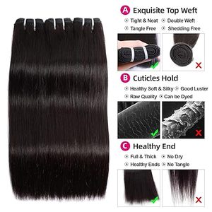 Distribuidores de tejido de pelo al por mayor brasileño de grado 12A en extensión de cabello humano brasileño cabello alineado de cutícula de un solo donante - Product Image 2