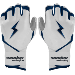 Serie CHROME Guantes de bateo de puño largo Cuero Diseño único Tasa al por mayor Guantes de bateo de béisbol Bruce Bolt - Product Image 1