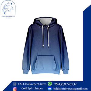 Sweat à capuche décontracté à manches longues pour hommes, couleur unie 100% coton, grand et grand pour l'hiver avec poche - Product Image 6