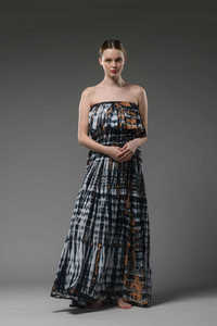 Nueva gran oferta, diseño único, vestido largo Ponchos para mujer, vestido con hombros descubiertos con el mejor vestido Maxi de talla grande con abertura con volantes en capas - Product Image 2