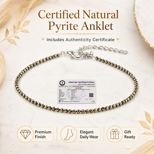 Tobillera de pirita natural para mujeres y niñas, joyería de cristal para el pie que atrae riqueza, prosperidad, dinero y confianza - Product Image 5