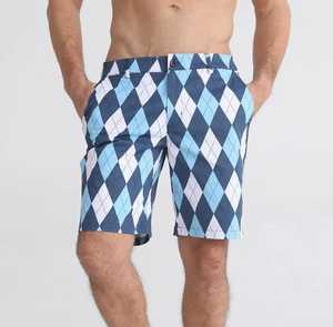 Shorts de bain formels pour hommes, personnalisables avec logo, motif uni, shorts chauds, poche arrière, taille à cordon de serrage, respirants, séchage rapide, en toile - Product Image 4