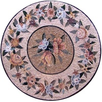 Sol en marbre incrusté de pierres semi-précieuses, mobilier de salle à manger traditionnel, pierre moderne, premium, exquis, résistant à l'usure