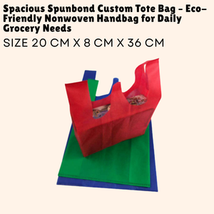 Bolsa de mano personalizada Spunbond espaciosa, bolso no tejido ecológico para las necesidades diarias de comestibles - Product Image 1