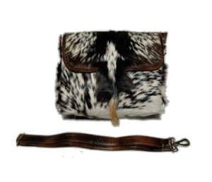 Luxury Cowhide Leather Shoulder Bag Hair On Hide Messenger Crossbody <b>Purse</b> Adjustable Strap Western Vintage Handmade Handbag - Product Image 1