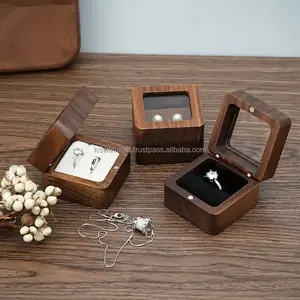 Organizador de almacenamiento de joyería de madera grande hecho a mano de moda con terciopelo de diseño tallado y caja de anillo de MDF y exhibición de joyería - Product Image 4