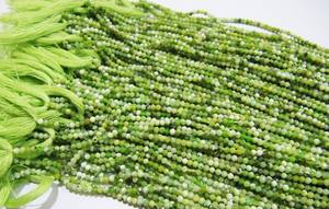 Perles rondes facettées en opale verte naturelle de haute qualité Eminent Jewel Bd620, taille 2 mm, longueur 13 pouces, pour la fabrication de bijoux - Product Image 3