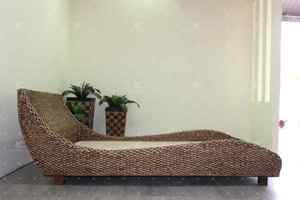 Lit en jacinthe d'eau tissé à la main ensemble de canapé sectionnel de style traditionnel pour villa ou appartement avec bordure incurvée - Product Image 6