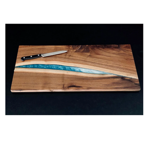 Tabla de cortar de madera de resina epoxi, tabla de cortar Popular rectangular de resina de madera de acacia, artesanías personalizadas, cocina hecha a mano - Product Image 1
