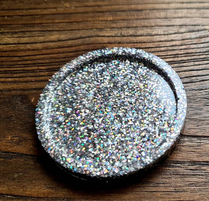 Porte-savon en résine Porte-savon en résine pailletée argentée Porte-savon de salle de bain Vente personnalisée - Product Image 1