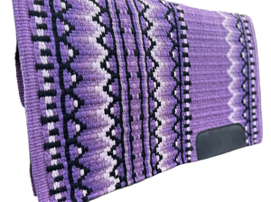 Tapis de selle Western Ansh International WP62 en laine violette avec motif tribal et renforts en cuir pour l'équitation - Product Image 4