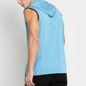 Sweat à capuche de gym sans manches en coton pour hommes/vêtements d'hiver jogging OEM échantillon gratuit sweats à capuche sans manches en coton pour hommes à vendre - Product Image 3