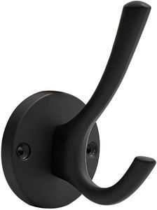 Flared Heavy Duty Aluminium Coat Rack <b>Hooks</b> <b>Wall</b> Mounted Utility <b>Hooks</b> for Clothing Scarf Bag Towel & <b>Key</b> Prong <b>Hook</b> Screws - Product Image 2