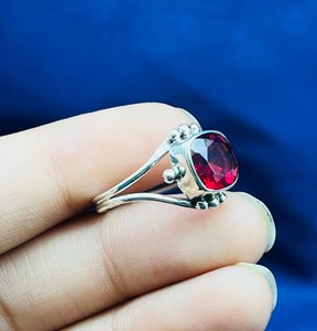 Natural Garnet Silver <b>Ring</b> Garnet Gemstone Silver <b>Statement</b> <b>Ring</b> Handmade Silver Bohemian <b>Ring</b> for Women's - Product Image 4