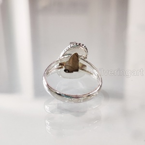 Anillo de Piedra Natural para Mujer, Anillo Bohemio con Labradorita en Bruto, Joyería para Fiestas y Navidad, Anillo de Plata de Ley 925 - Product Image 5