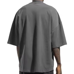 Nueva llegada 100% algodón de calidad premium camisetas de hombre de gran tamaño 230G en blanco liso ropa de calle logotipos personalizados fabricantes - Product Image 6