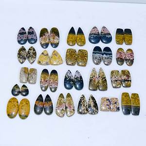 Paire de jaspe océanique naturel de haute qualité Cabochon en vrac mélange de pierres précieuses forme et taille Lot de pierres précieuses en vrac fabrication de bijoux - Product Image 2