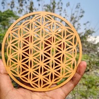 Posavasos Redondo de Madera MDF Aislante y Transpirable, Grabado, Hueco, FAIZA CRAFT, Decoración para el Hogar, Regalos Promocionales y Souvenirs