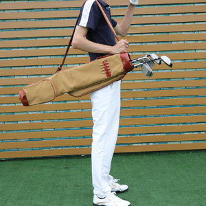 Golf Club Bag Carrier Pencil Style Canvas & Leather Khaki Wax Funda acolchada de lana impermeable 2017 - Product Image 3