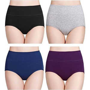 ชุดชั้นในผ้าฝ้ายสำหรับผู้หญิง แพ็ค 4 ชิ้น ทรงคลาสสิก ปกปิดเต็มตัว ไซส์ปกติและไซส์พลัส ป้องกันแบคทีเรีย ระบายอากาศได้ดี เป็นมิตรต่อสิ่งแวดล้อม - Product Image 3
