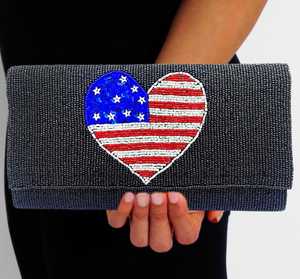 กระเป๋าคลัทช์สะพายข้างประดับลูกปัดสุดหรูของ I กระเป๋าถือลายดาวรักชาติสำหรับงานเลี้ยงและใช้ตอนเย็น - Product Image 3