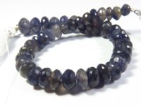 Perles d'Iolite Bleue Briolette 7-10mm, Fil de 8 Pouces, Coupe Facettée Naturelle, Rondelle, Qualité Supérieure, Translucides, 100 Carats, Pierres Précieuses Libres