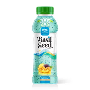 Basil Seed Drink Mixed Fruit 330ml Bottle Supplier Exporter Vietnam Manufacturers Wholesaler Soft Drinks OEM ODM