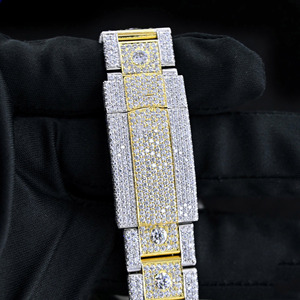 Superventas cuadrado antiguo Alto cuarzo diamante reloj estilo Hip Hop Iced VVS claridad Moissanite Diamante tachonado acero inoxidable - Product Image 2