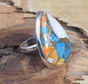 Bagues en argent pur 925 avec turquoise, vente en gros, bijoux fins pour femmes, cadeau pour elle - Product Image 3