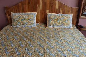 Soft Cotton Hand Block Print Bedsheet <b>Set</b> Handmade Indian <b>Bedspread</b> with Pillow Covers Queen and King Size - Product Image 2