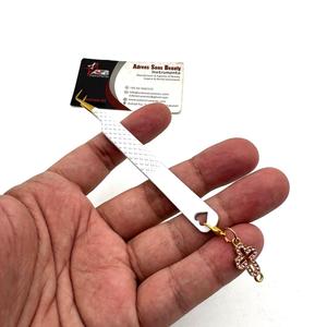 Pince à épiler fine à 90 degrés en or blanc avec charme en forme de croix, logo personnalisé, pince à épiler en acier inoxydable - Product Image 5