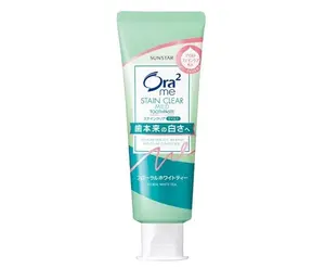 牙膏榨汁机日本批发Ora2 me染色透明膏，温和花卉白茶125克牙膏管日本制造