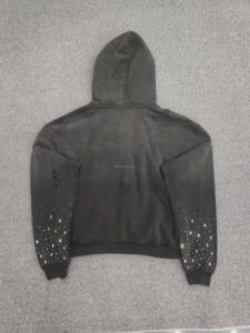 Sweat à capuche unisexe avec strass Luxe Bling Streetwear Sparkle Pull Sweat-shirt à capuche personnalisé avec strass Hommes Femmes Crystal Bling - Product Image 5