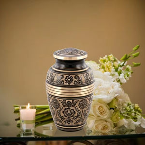 Handcrafted Urn for Human Ashes | Premium <b>Memorial</b> <b>Keepsake</b> | Premium Adult brass Urn <b>Box</b> - Product Image 2