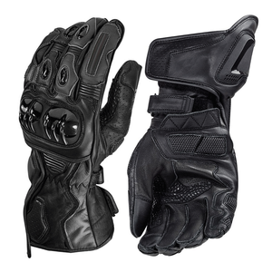OEM Men's Full Finger Motorbike Gloves Pure Black Genuine Goat Skin Leather Waterproof Sportswear Auto Racing Breathable Printed - Product Image 1