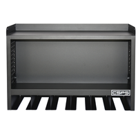 Armoire à outils murale en acier noir mat thermolaqué avec panneau perforé, capacité 125 kg, organisateur pour garage domestique, personnalisable OEM, 1 ensemble