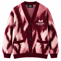 Pull en tricot décontracté pour femme Iron Mark Industry, col rond, manches longues, motif tie-dye, avec poches, 100 % acrylique, anti-boulochage, idéal pour l'hiver