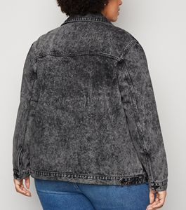 Chaqueta vaquera de algodón para mujer, chaqueta gruesa de fábrica a granel, haga su diseño a la moda, personalizado, de gran tamaño, negro de invierno - Product Image 2