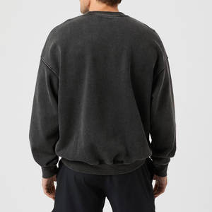 Sweat-shirts à col rond surdimensionnés personnalisés avec logo, prix de gros, en coton mélangé pour hommes, pull-over vierge, sweat-shirt lourd - Product Image 2