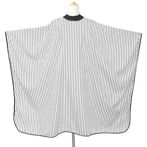 Capa de Peluquería Desechable Ecológica, Negra con Rayas Blancas, Antiadherente, de Poliéster - Product Image 1