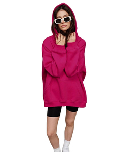 Nueva llegada 2025 sudaderas con capucha de hombro caído de gran tamaño para mujer 100% algodón polar pulóver sudaderas diseño invierno Tops - Product Image 3