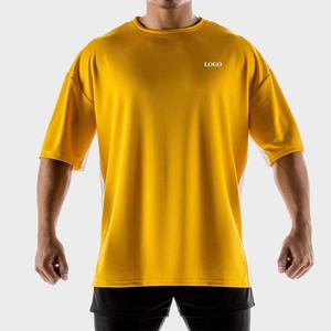 Camiseta Deportiva de Última Moda para Hombre, Talla Grande, con Logotipo Personalizado, Color Amarillo, Nueva Camiseta Ajustada al Cuerpo para Hombre al por Mayor - Product Image 5