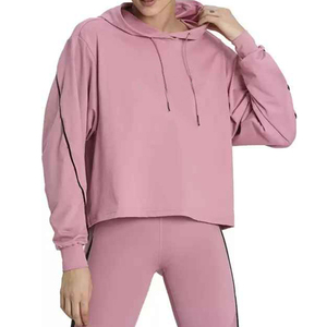 Sudadera con capucha de algodón de gran tamaño para mujer, Top corto con estampado personalizado bordado, estilo Vintage, entrenamiento al aire libre para invierno - Product Image 1