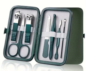 Kit de manucure 7 en 1 rose en acier inoxydable avec étui portable, outils de manucure pour adultes, testés à la main, outils de beauté, logo personnalisé - Product Image 2