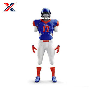 Uniforme de fútbol americano azul y blanco de alta calidad, tela ligera, para uso deportivo OEM el mejor servicio, talla grande disponible - Product Image 4