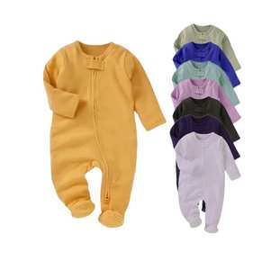 Mameluco de algodón orgánico 100% para bebé, mono con cremallera para niños pequeños y recién nacidos, diseño ecológico y elegante - Product Image 1