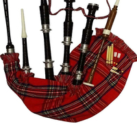 Cornemuses écossaises des Grands Highlands Royal Stewart, personnalisables, avec montures en nickel-argent rouge, en bois laqué, clé Bb, pour la pratique