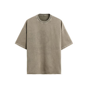 Vêtements de sport surdimensionnés pour hommes T-shirts à manches courtes respirant col rond Logo personnalisé de haute qualité doux solide 100% coton vente en gros - Product Image 1