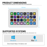 Console Macro MiraBox XL avec clavier LCD et double interrupteur à bascule pour des changements instantanés de profil et de couche